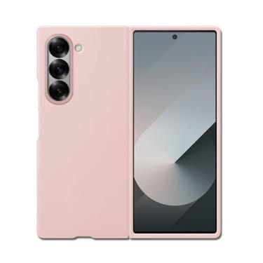 Imagem de HAO RIYLN Capa de couro para Samsung Galaxy Z Fold6, capa ultrafina de textura lichia com proteção de lente vintage business à prova de choque, rosa, Z DOBRAD6