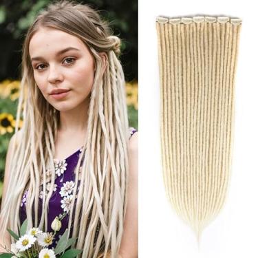 Imagem de Kyriena 6 Peças 613 Loiro Com Clipe Para Extensões De Dreadlock, 24" Sintético Fino 0,6 Cm Largura, Dreads Artesanais Ponta Única Estilo Reggae Meninas