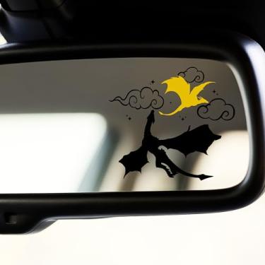 Imagem de Conjunto de 2 peças, decalque retrovisor de dragões quarta asa engraçado ACOTAR Fantasy Bookish decalque novo carro garrafa de água laptop janela vinil à prova d'água 5,5 x 5 centímetros decalques de