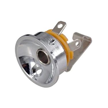 Imagem de JD.Moon Conector De Saída 1/4 Com Placa Copo Redondo Para Acessório Guitarra Elétrica Fender Telecaster (Cromado)
