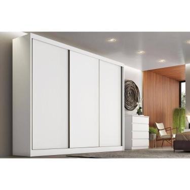 Imagem de Guarda Roupa 3 Portas de Correr e 8 Gavetas Sollo/Logan Neve - Novo Horizonte