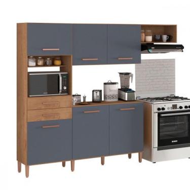 Imagem de Cozinha Completa Salinas Top 6 Portas 2 Gavetas Atualle Móveis, Canela