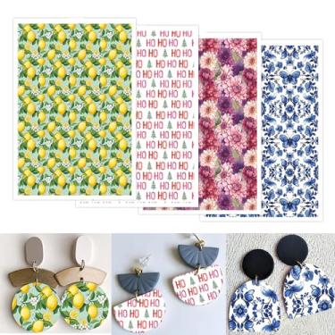 Imagem de Briartw Festive Flora Series Papel de transferência de argila de polímero - 20 folhas (por padrão 5 folhas) Folhas de transferência para argila de polímero, por folha de papel de transferência de 10 x