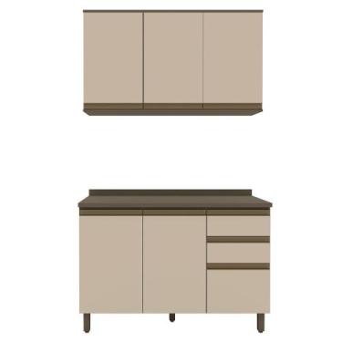 Imagem de Cozinha Modulada Connect 2 Peças com Aéreo e Balcão 120cm - Móveis Hen