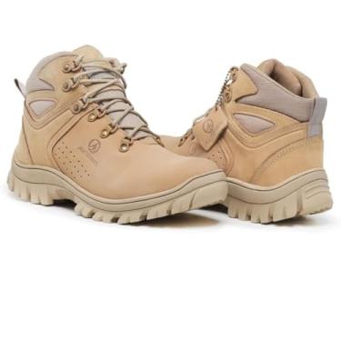 Imagem de Bota de Trilha Coturno Adventure Arizona Couro Legítimo Blaqueado Palmilha de Gel (Areia, BR, Adulto, Numérico, 37)