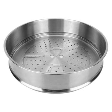 Imagem de Cesta de vaporizadores, vaporizadores de aço inoxidável para casa e restaurante de 28 cm de diâmetro, cesta de cozimento a vapor fácil de limpar para cozinhar peixe, pão, frutos do mar ~