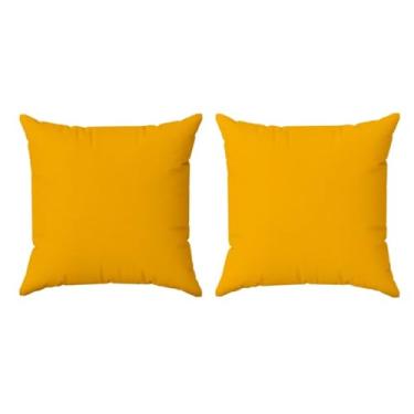 Imagem de Almofadas Coloridas 45x45cm em Suede com Enchimento (2, Amarelo, Quadrado)