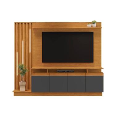 Imagem de Estante Home para TV até 65 Polegadas Absoluto JCM Móveis Cinamomo/Grafite
