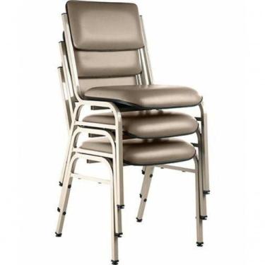 Imagem de Kit Com 3 Cadeiras Para Auditórios Linha Hotel Smart Bege - DESIGN OFF