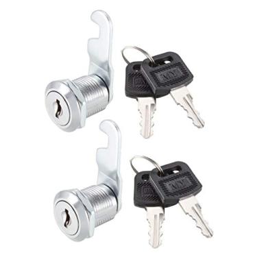 Imagem de Uxcell Cam Lock 3/4" Cilindro Comprimento Gabinete Travas Cabe em 1/2" Max Espessura Painel Teclado Diferentes 2 peças