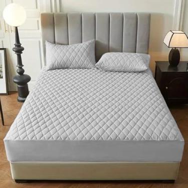 Imagem de Capa Para Colchão Impermeavel Matelado Com Elastico Premium(Cinza,Berço)