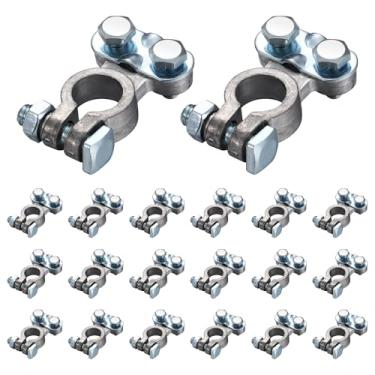 Imagem de Kingdder 20 peças de conectores superiores de bateria terminais de cabo de bateria terminais de liga de chumbo resistente extremidade terminal superior para carro, caminhão, veículo, barco, pequeno