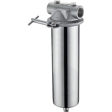 Imagem de Amwater Caixa de filtro de aço inoxidável para cartucho de filtro, caixa de filtro de água para purificação de água de toda a casa de aço inoxidável 304 (invólucro C de 25,4 cm - 1 NPT)