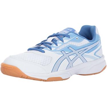 Imagem de ASICS Tênis de vôlei feminino Upcourt 2, Branco/Azul Regatta/Azul Airly, 10.5
