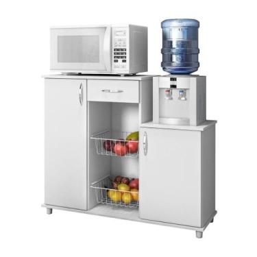 Imagem de Fruteira Armário Balcão Multiuso Cozinha Diva Branco Branco - NOTÁVEL