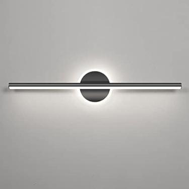 Imagem de Circ Led Espelho De Banheiro Luz Preto Vaidade Montagem Na Parede Lâmpada, Espelho De Maquiagem Luminária Frontal Acima Do Armário De Espelho, Luzes De Espelho De Vaidade Lin, 3000k, 40cm