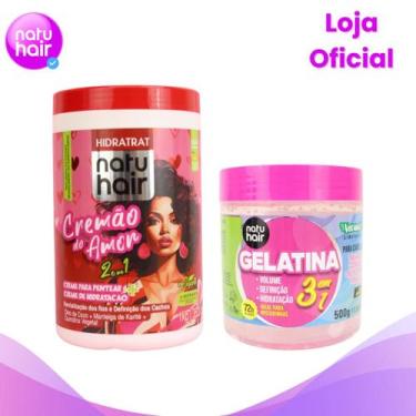 Imagem de Kit Creme para pentear 2 em 1 NatuHair Cremão do Amor + Gelatina 3 em 