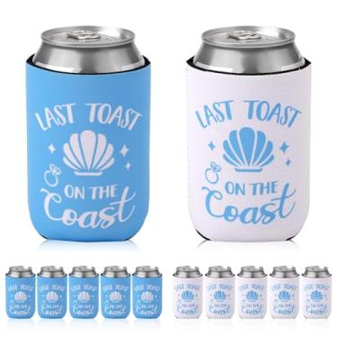 Imagem de PEUTIER 12 Peças De Mangas Para Festa Despedida Solteira "Último Brinde Na Costa", Refrigerador Cerveja, Acessórios Decoração, Lembrancinhas Praia Noiva, Madrinha Casamento