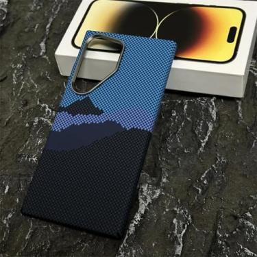 Imagem de YOGISU Capa de celular luxuosa com textura, carregamento sem fio, capa rígida fosca para PC (para Galaxy S24 Ultra/A)