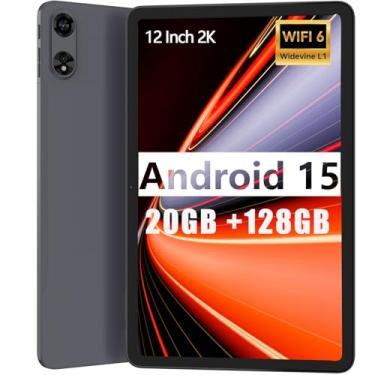 Imagem de Tablet Android 15, tablet de 12 polegadas com 20 GB RAM 128 GB ROM expansão de 1 TB, processador T615 Octa-core, 8000mAh, tela 2000 x 1200 2K, câmera dupla de 5 MP + 13 MP, Widevine L1, BT5.2, WiFi