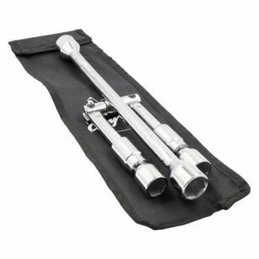 Imagem de Wheel Accessories Parts Chave dobrável de 4 vias, universal de 35 cm, ferro de pneu dobrável para carros, caminhões, SUVs e trailers, tamanhos de soquete de 17 mm, 19 mm, 21 mm, 3/40.6 cm, 23 mm