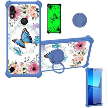Imagem de jioeuinly Capa para Zte Blade A3 Prime, compatível com Zte Blade A3y, Gabb Z2 [com protetor de tela de vidro temperado][PC rígido + silicone macio][efeito luminoso] YGL-LHD..