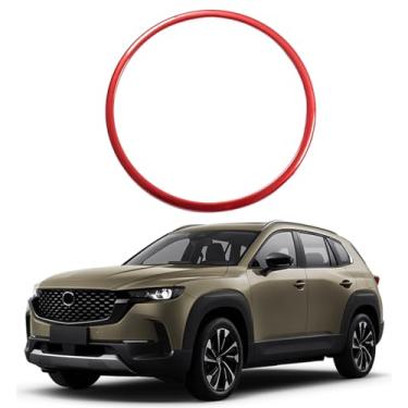 Imagem de Birbenben Acessórios de volante vermelho esportivo | Compatível com modelos Mazda CX-50 2023-2026 | Decoração de acabamento interior premium
