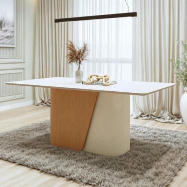 Imagem de Mesa de Jantar 6 Lugares Retangular Tampo MDF Luar - Móveis Lopas