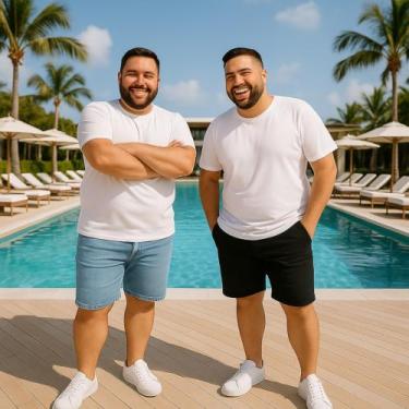 Imagem de Kit 2 Bermudas JEANS MASCULINA LISA Plus Size Grande Tamanho 44 46 48 