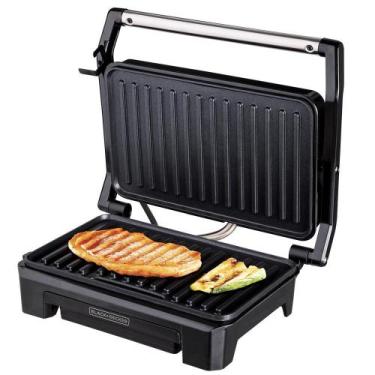 Imagem de Grill Prensa Inox G1200 Articulavel 800W 220V Black & Decker - Black E