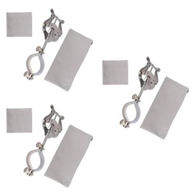 Imagem de Yibuy 3 peças de grampo de clarinete musical de chapeamento de metal no suporte de 3,25 cm