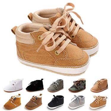 Imagem de Botas para meninos e meninas de lã antiderrapante sola macia para bebês primeiros passos sapatos quentes, C-light Brown, 0-6 Months Infant