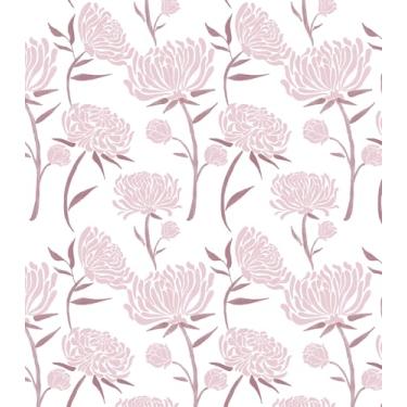 Imagem de Hopepak Papel de parede de contato floral rosa papel de parede autoadesivo moderno removível papel de parede para quarto 43,9 cm x 299,7 cm