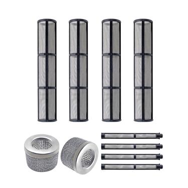 Imagem de Maigoo Conjunto De Filtro Tela Para Pulverização Sem Ar, Entrada 181072, Coletor 244067, Pistola 287032, Compatível Com Pulverizadores Tinta Graco 695, 795, 1095, 1595, 3900, 5900 E 7900, Preto