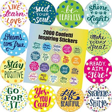 Imagem de Youngever 2000 Motivational Confetti Inspiring Stickers, Words to Inspire Planner Stickers, Motivational Encouragement Stickers, Positive Stickers for Book, Notebook, Planner
