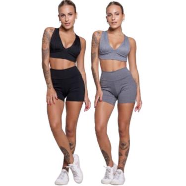 Imagem de KIT 2 Conjunto Top Bojo E Short Suplex Serra e Mar Moda Fitness-Feminino