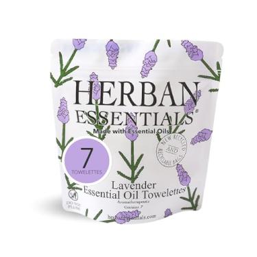 Imagem de Herban Essentials - Lenços e Toalhetes de Lavanda - Toalhetes de Óleo Essencial para Maquiagem, Mãos, Rosto e Corpo - Essenciais e Artigos de Higiene Pessoal para Viagem - Natural, Embalado