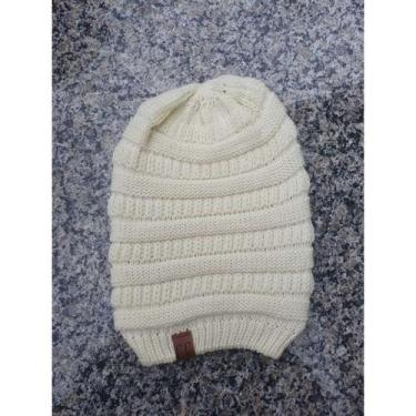 Imagem de Gorro Beanie Touca Unissex Inverno Tricô - oem, Creme