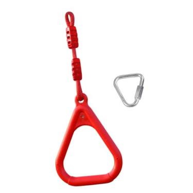 Imagem de Dynwave Argolas de ginástica para crianças Balanço Selva Argola Macaco Fácil de instalar Pista de obstáculos Trapézio para acessórios Playground, Vermelho