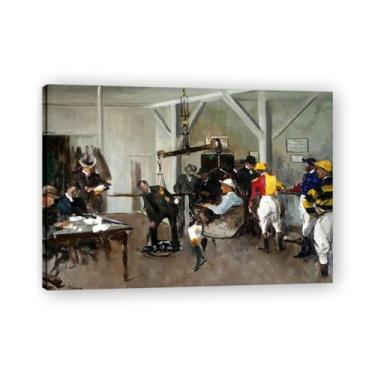 Imagem de The Weighing Room John Lavery Classic Realist Portrait & War Scene Canvas Art – Decoração de parede de arte irlandesa para casa emoldurada 30 x 42 cm