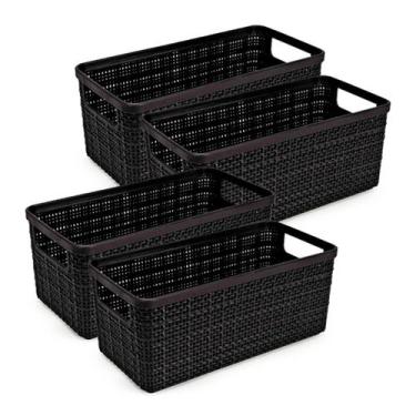 Imagem de Cesto Organizador Juta Alongada Rattan Plástico Resistente - Nitron