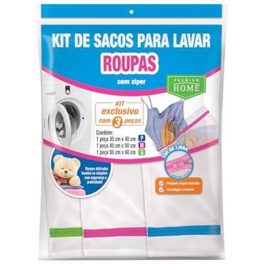 Imagem de Kit 3 peças Saco para Lavar Roupa com zíper - Tam. P, M, G | Premium Home (Ref.: 429)