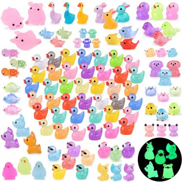 Imagem de TINKRSTUFF Mini Glitter Colorido Pequenos Pequenos Patos de Resina para Esconder Figuras de Animais de Plástico para Micro Decorações de Aquário de Casas de Bonecas