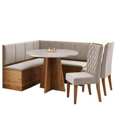 Imagem de Conjunto Sala De Jantar Canto Alemão Com Baú Liebe Com Mesa Fin E 2 Ca