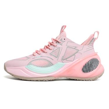 Imagem de Novetra Tênis esportivos de cano alto para treinamento de basquete masculino(Pink,42 BR)