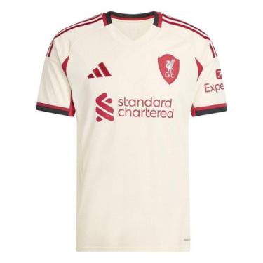 Imagem de Camisa Liverpool Away 25/26 s/n Torcedor Adidas Masculina, Branco, M