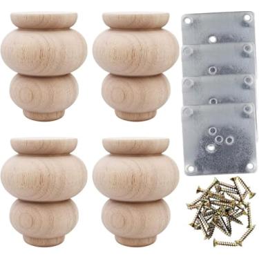 Imagem de Btibpse Pernas de móveis de madeira cadeira sofá sofá 10 cm poltrona de