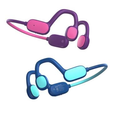 Imagem de Fones de ouvido Mehomeli Kids Bluetooth 5.2 Air Conduction Azul Roxo