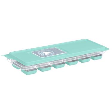 Imagem de Forma De Gelo Com Tampa Enche Fácil Base Em Silicone Verde