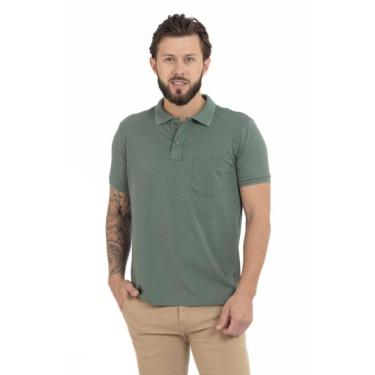 Imagem de Camisa Polo Masculina Pique Algodão com Bolso Casual